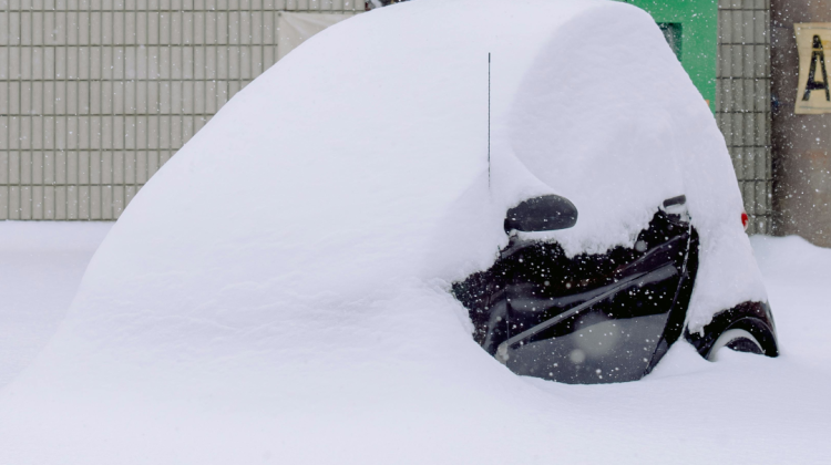 Smart Car covered in snow